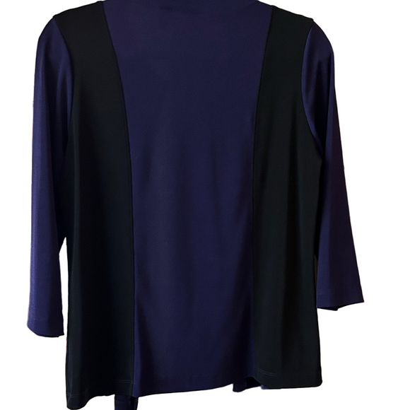 Chicos easy wear Purple and Black jeweled neck Cardigan size 1 - Picture 4 of 4